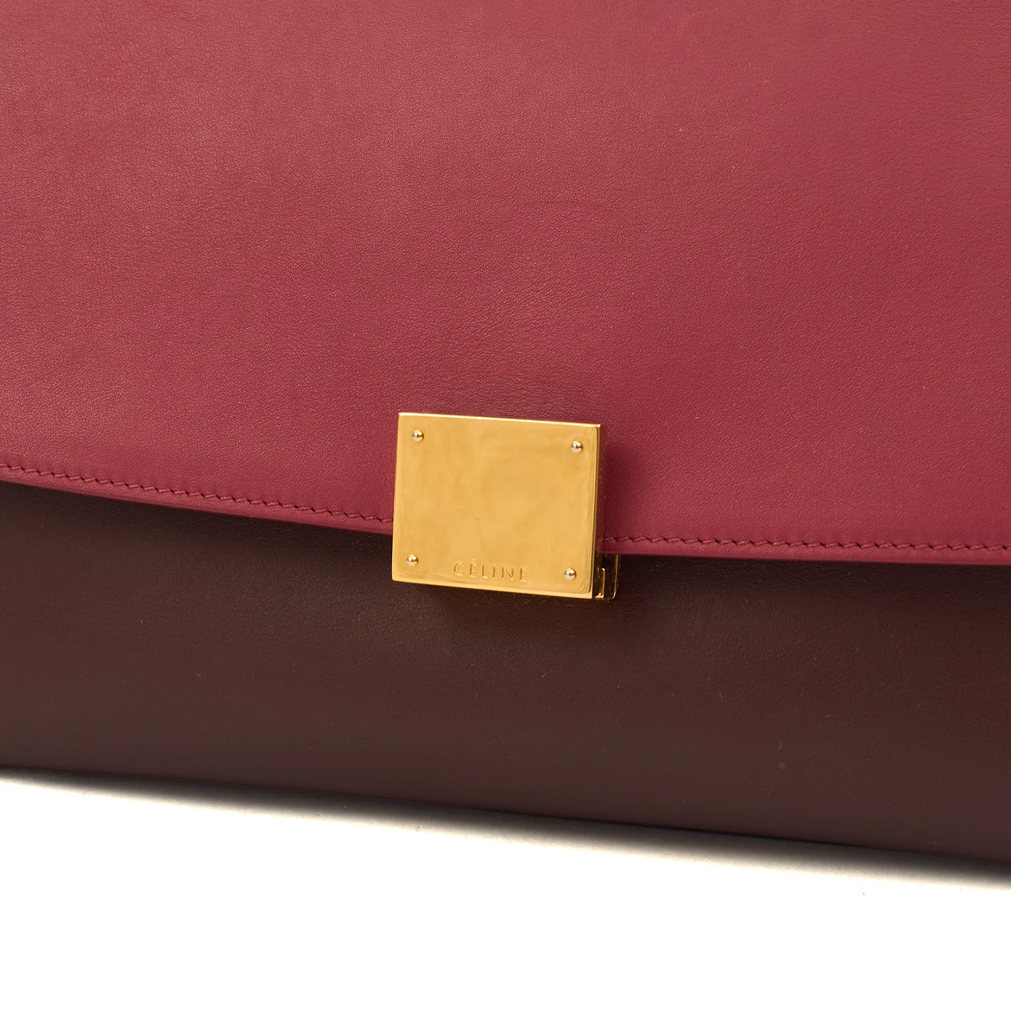 Picture of Celine Top Handle Trapeze - Medium in Red, Leather