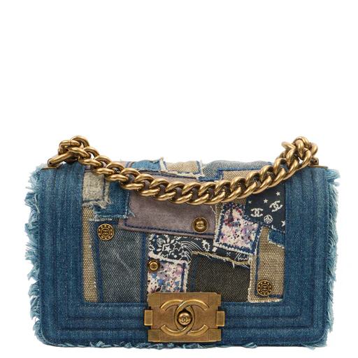 Picture of Chanel Shoulder Bag Boy - Small in Blue, Fabric