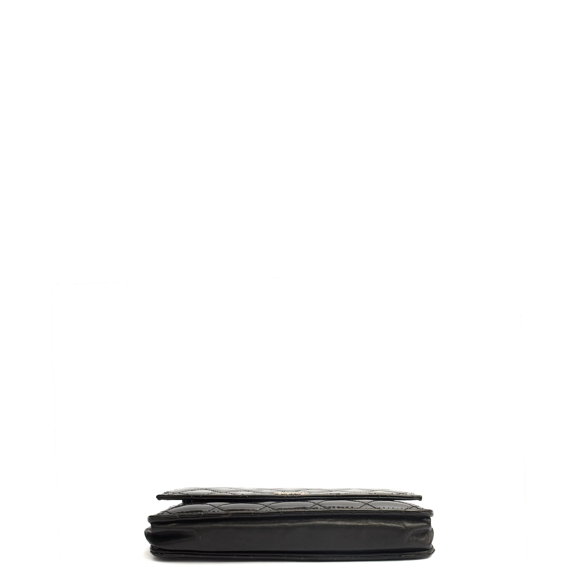 Picture of Chanel Cross Body Wallet on Chain in Black, Patent Leather