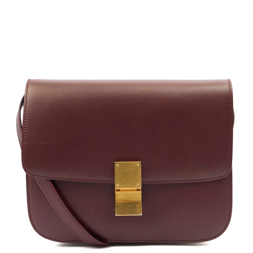 Picture of Celine Shoulder Bag Box Bag - Teen in Red, Leather