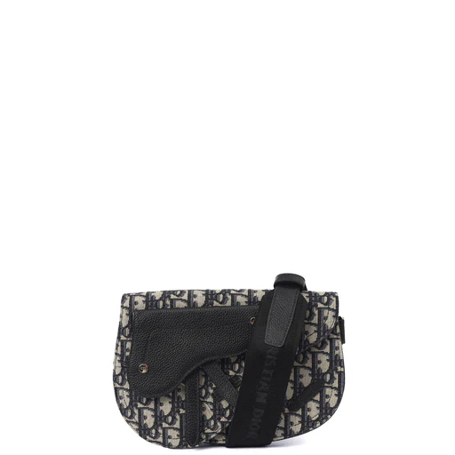 Picture of Christian Dior Cross Body Homme - Saddle Bag in Blue, Fabric