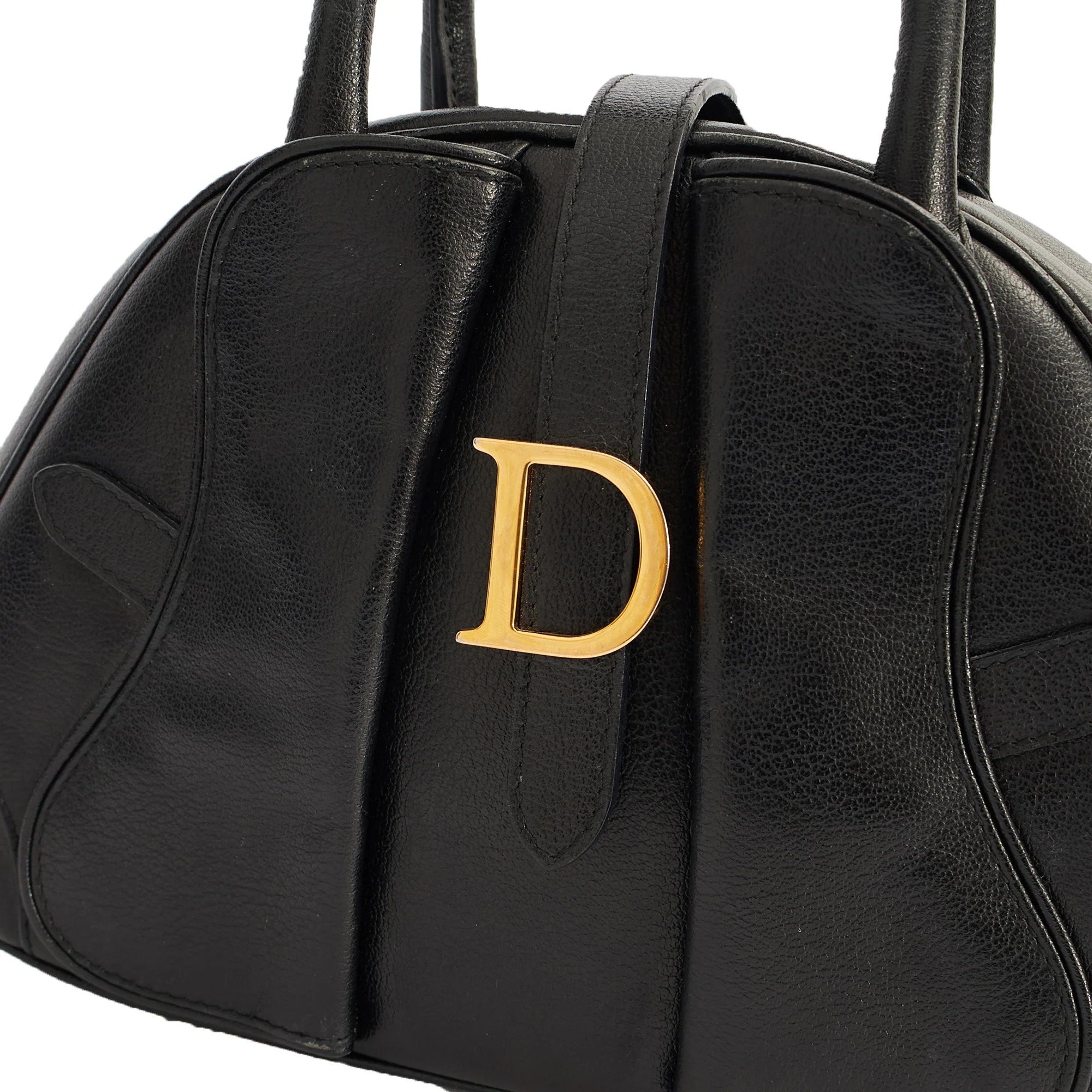 Picture of Christian Dior Tote Double Saddle Bowler in Black, Calfskin