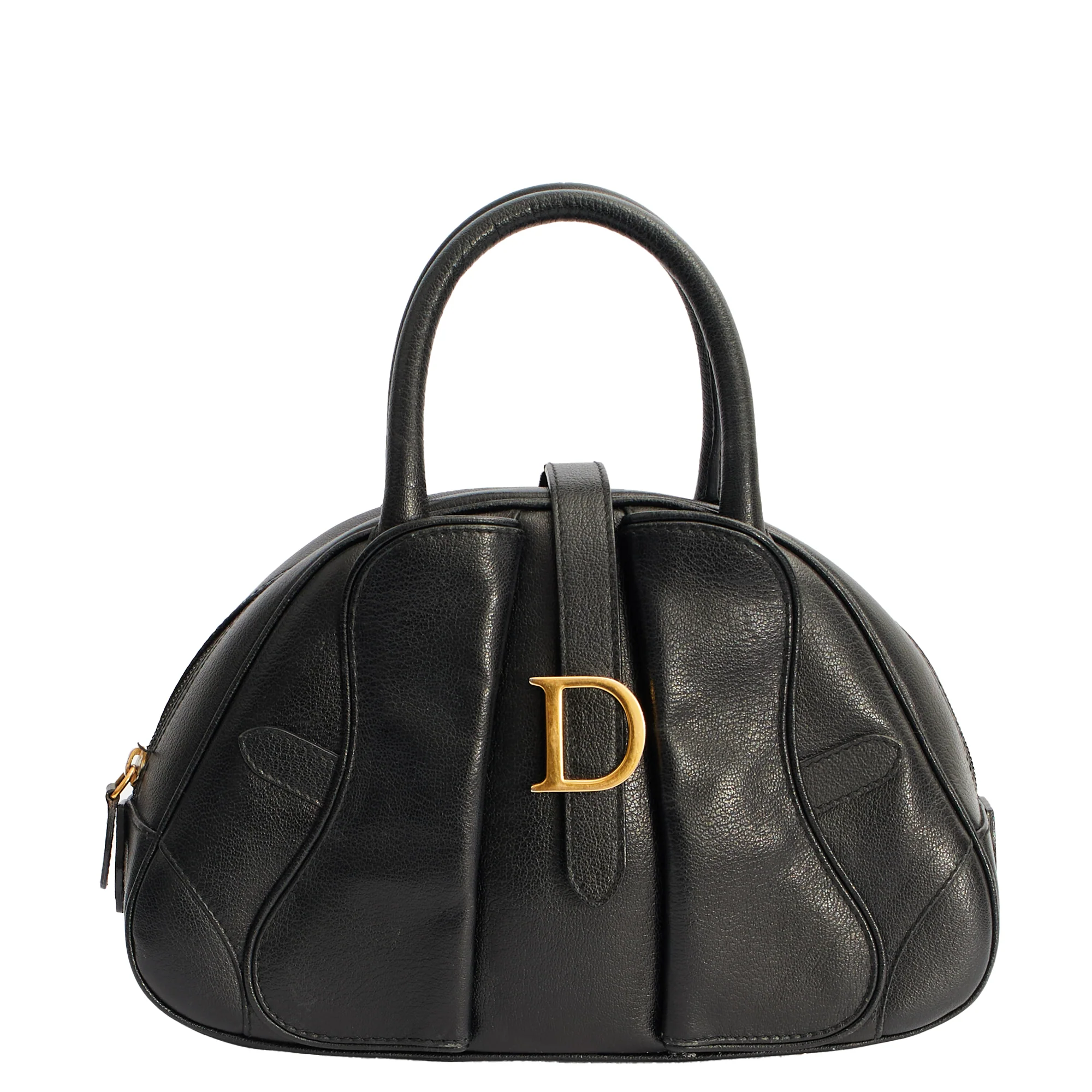 Picture of Christian Dior Tote Double Saddle Bowler in Black, Calfskin