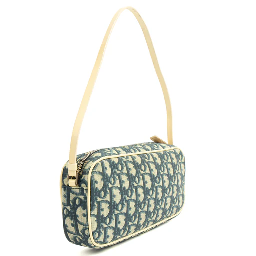 Picture of Christian Dior Shoulder Bag Trotter Pochette in Blue, Canvas