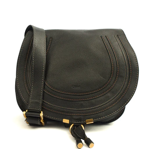 Picture of Chloe Cross Body Marcie Satchel in Black, Calfskin Leather