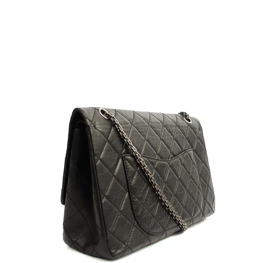 Picture of Chanel Shoulder Bag 2.55 Reissue - Maxi in Black, Crinkled Calfskin Leather