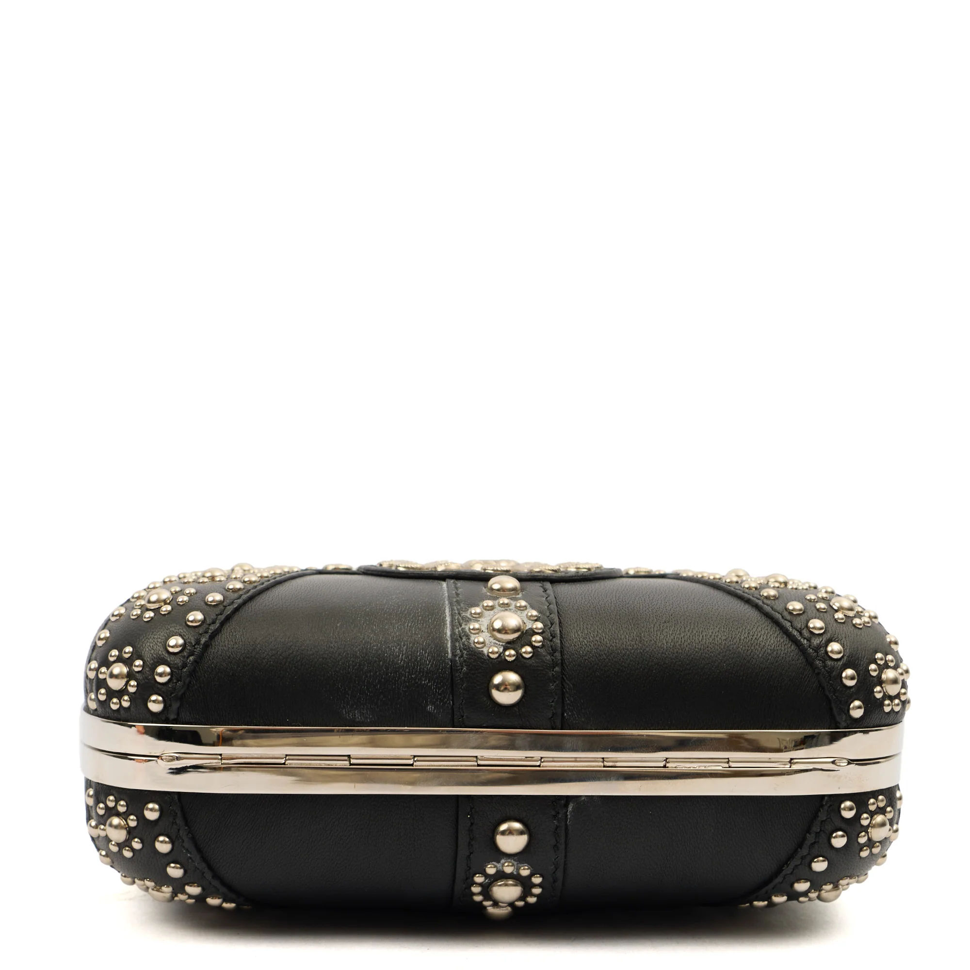 Picture of Alexander McQueen Clutch Box Clutch Skull in Black, Leather