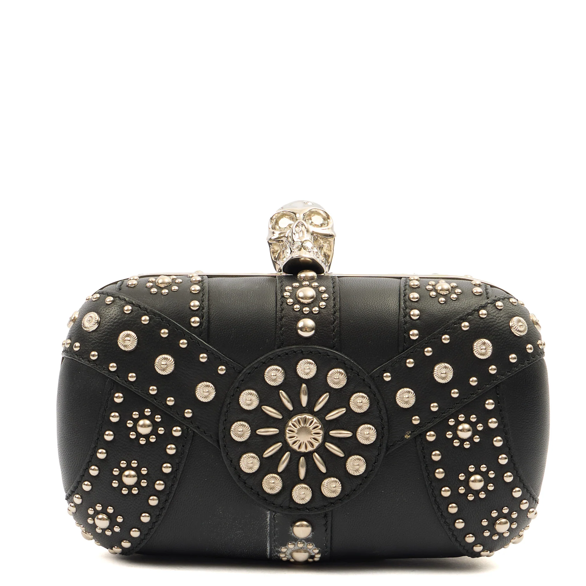 Picture of Alexander McQueen Clutch Box Clutch Skull in Black, Leather