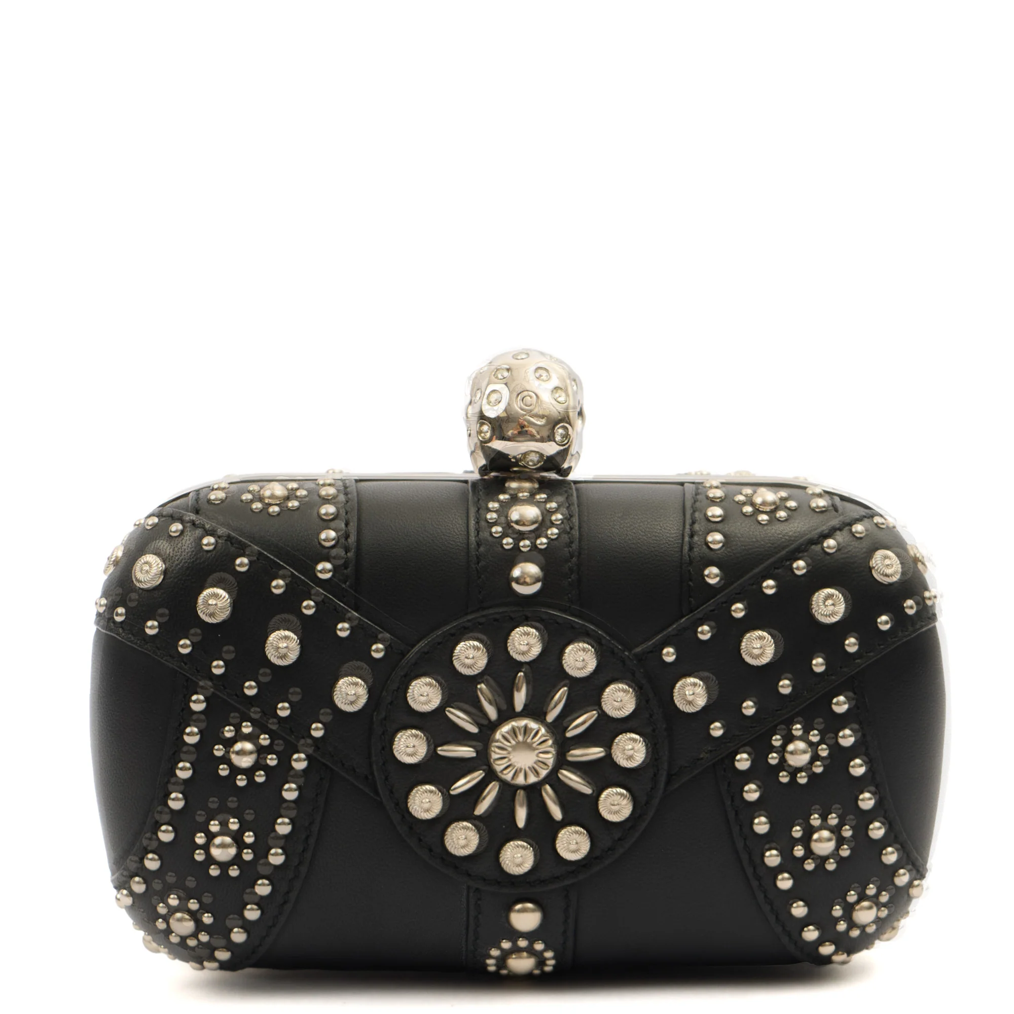 Picture of Alexander McQueen Clutch Box Clutch Skull in Black, Leather