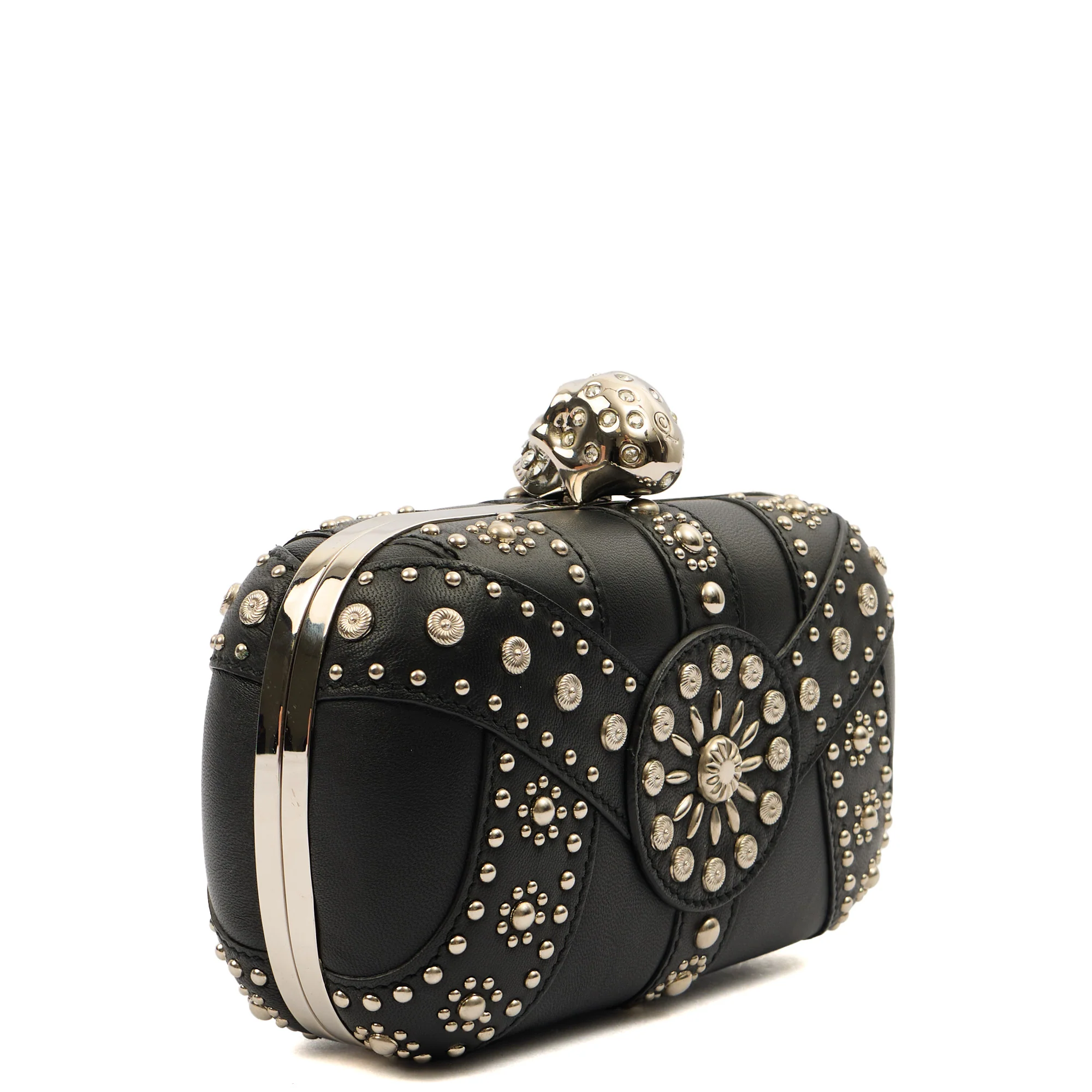 Picture of Alexander McQueen Clutch Box Clutch Skull in Black, Leather