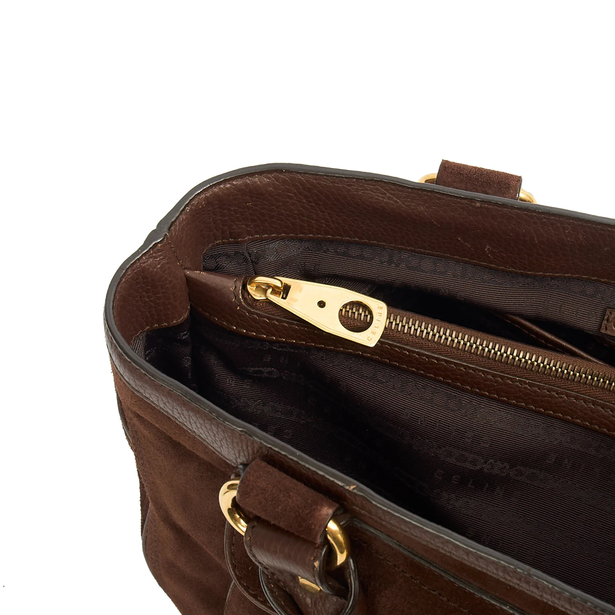Picture of Celine Top Handle Boogie Bag in Brown, Suede