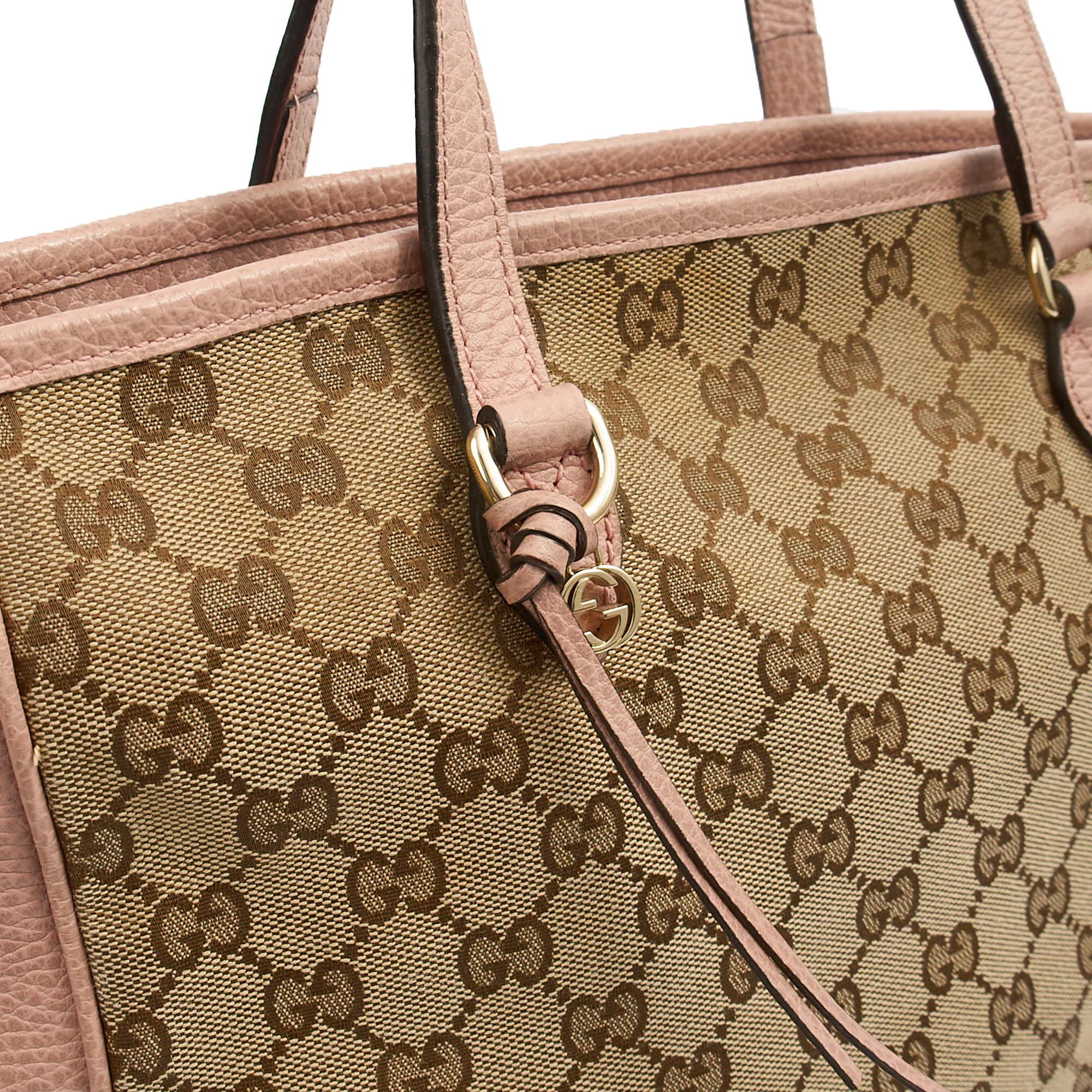 Picture of Gucci Tote Abbey Tote in Pink, GG Supreme Canvas