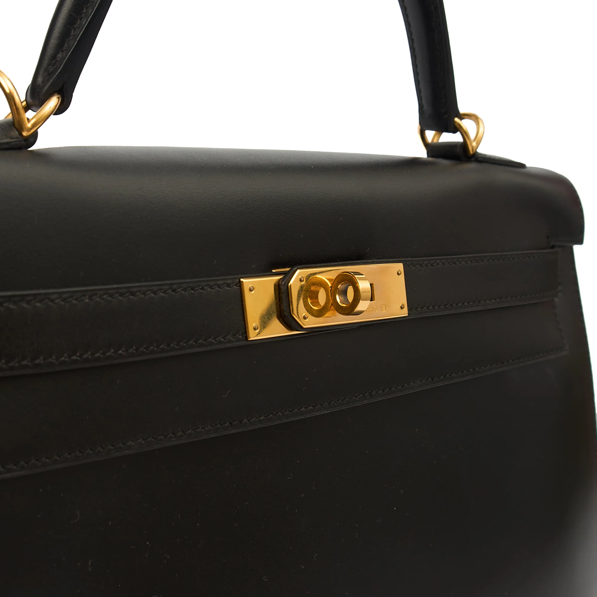 Picture of Hermes Top Handle Kelly 32 in Black, Box Calf Leather