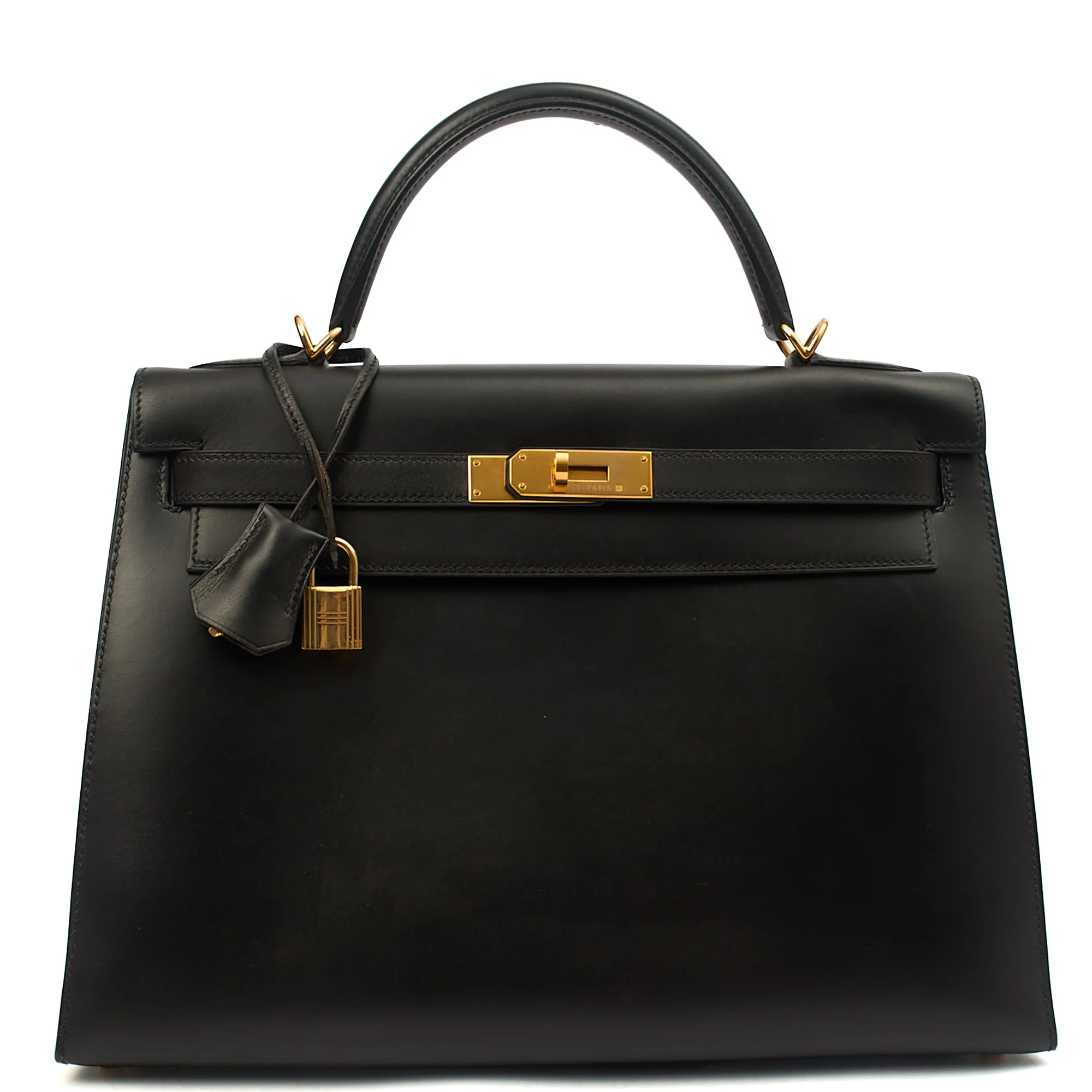 Picture of Hermes Top Handle Kelly 32 in Black, Box Calf Leather