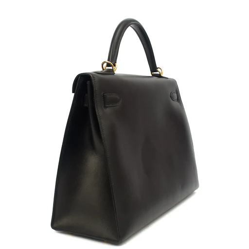 Picture of Hermes Top Handle Kelly 32 in Black, Box Calf Leather