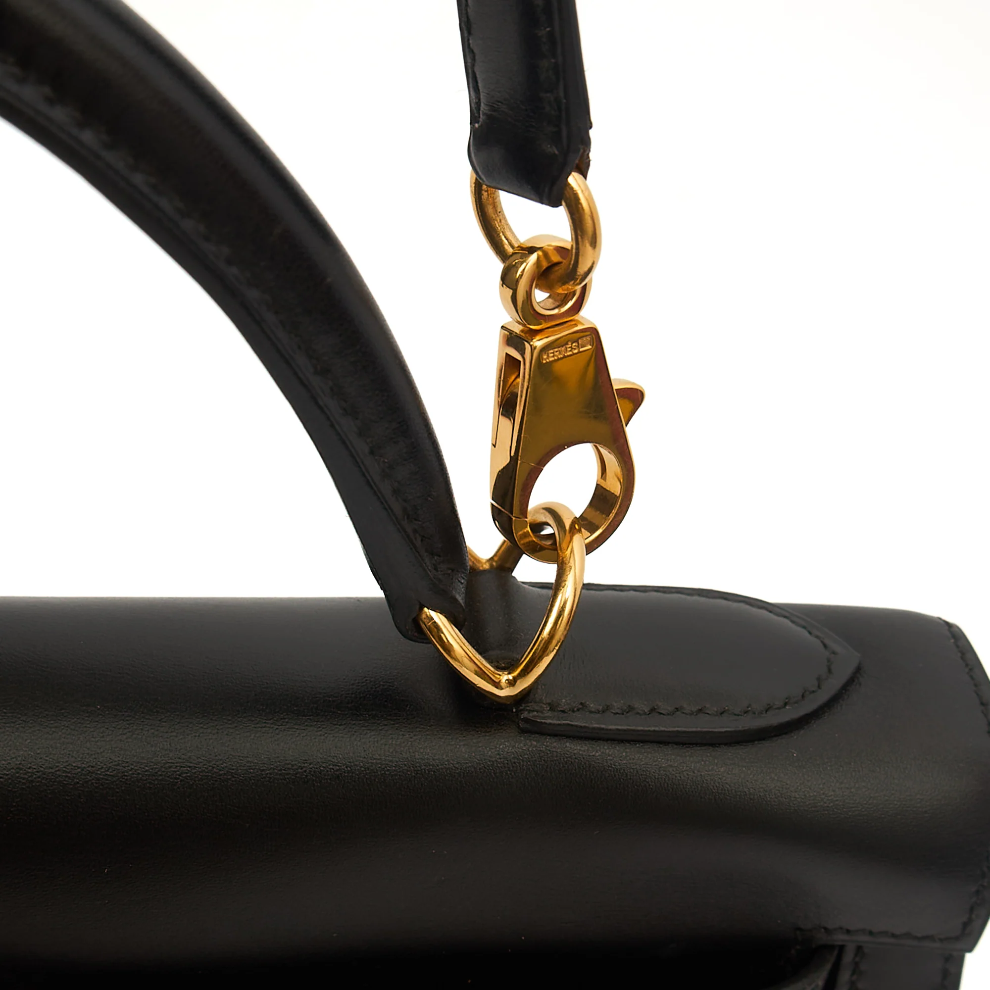 Picture of Hermes Top Handle Kelly 32 in Black, Box Calf Leather