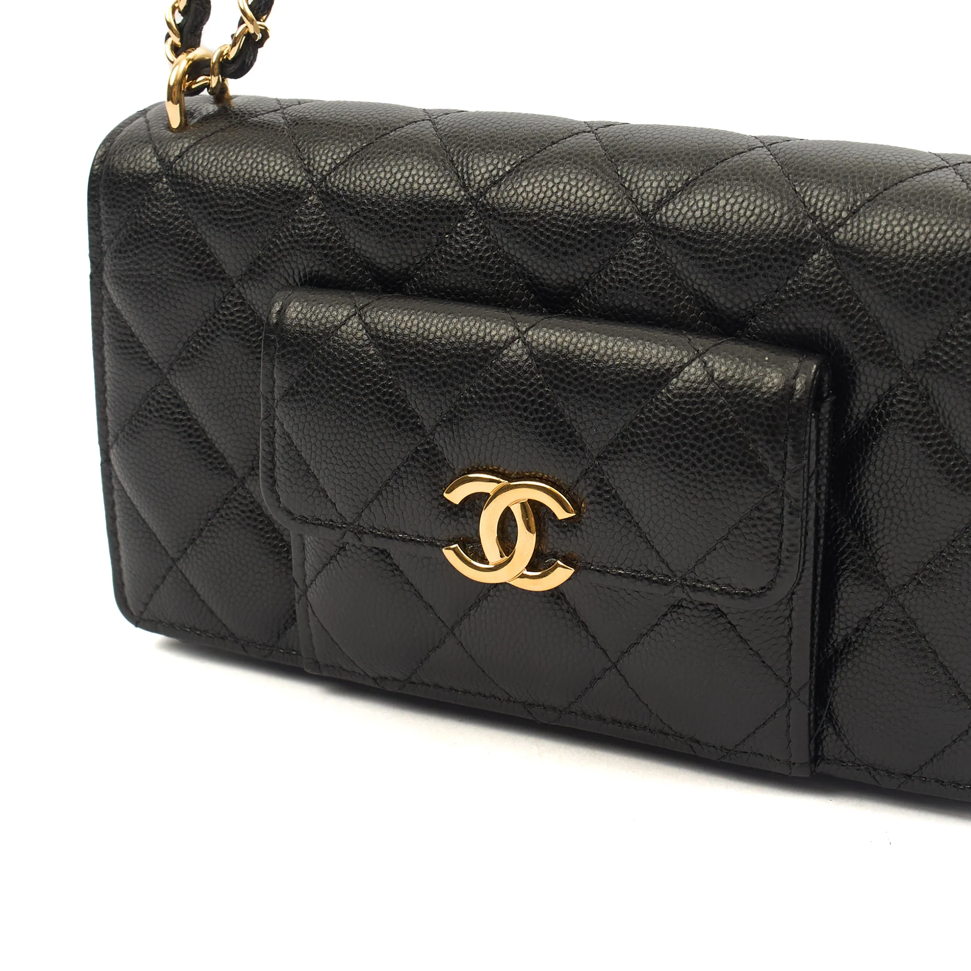 Picture of Chanel Cross Body Wallet on Chain in Black, Caviar Leather