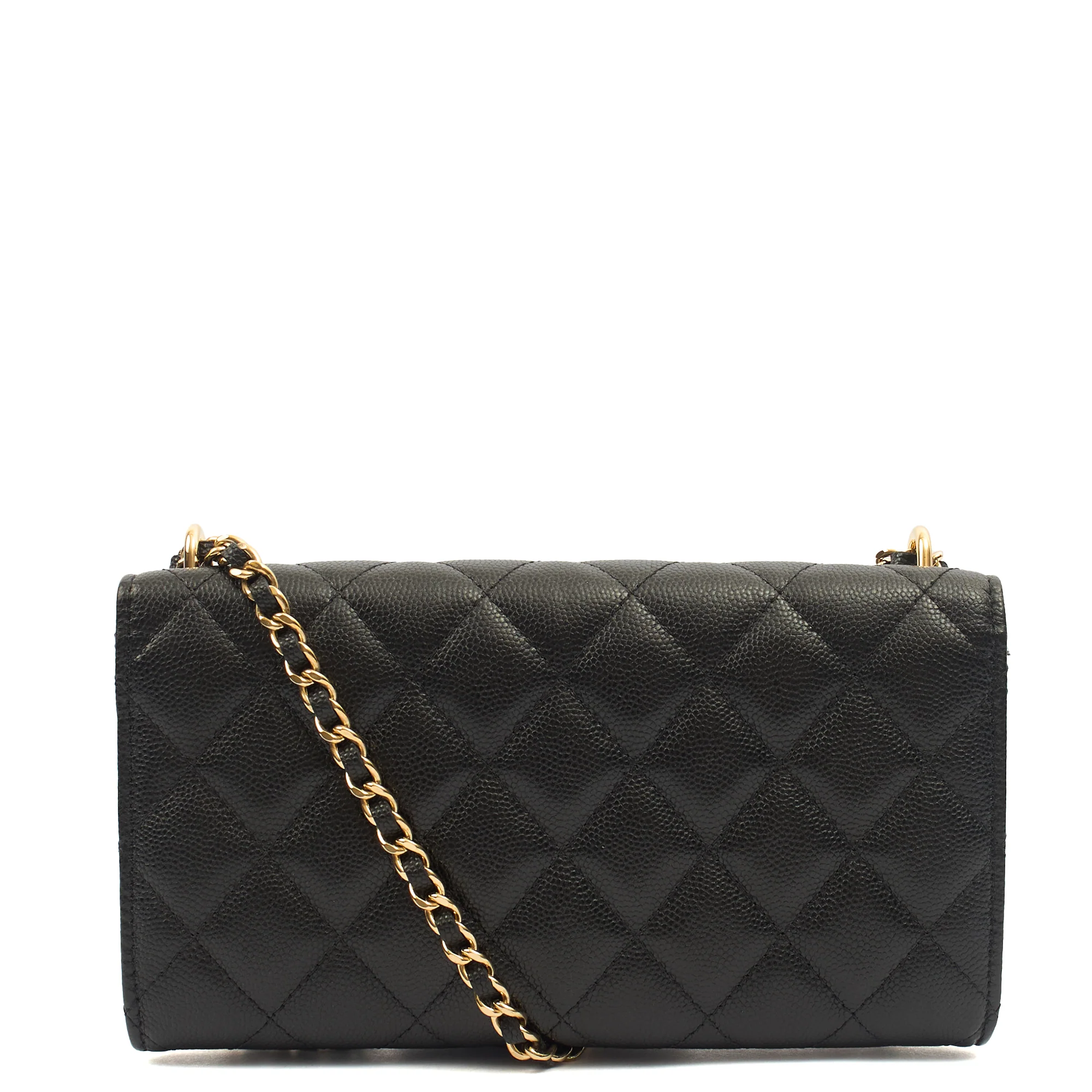 Picture of Chanel Cross Body Wallet on Chain in Black, Caviar Leather