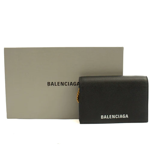 Picture of Balenciaga Cross Body Gossip Wallet On Chain in Black, Veau (Calfskin)