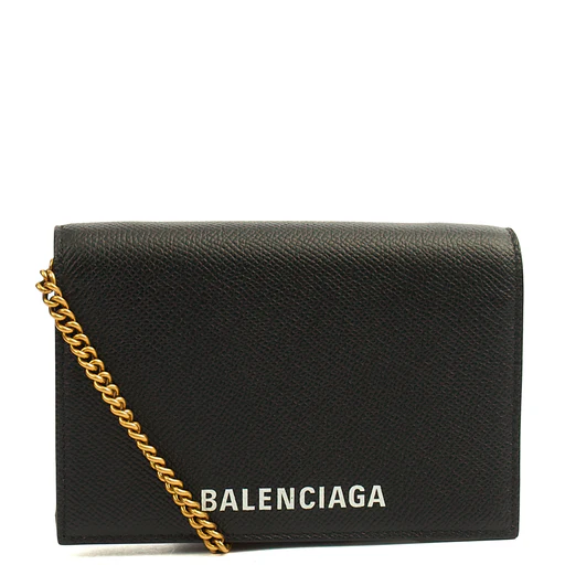 Picture of Balenciaga Cross Body Gossip Wallet On Chain in Black, Veau (Calfskin)