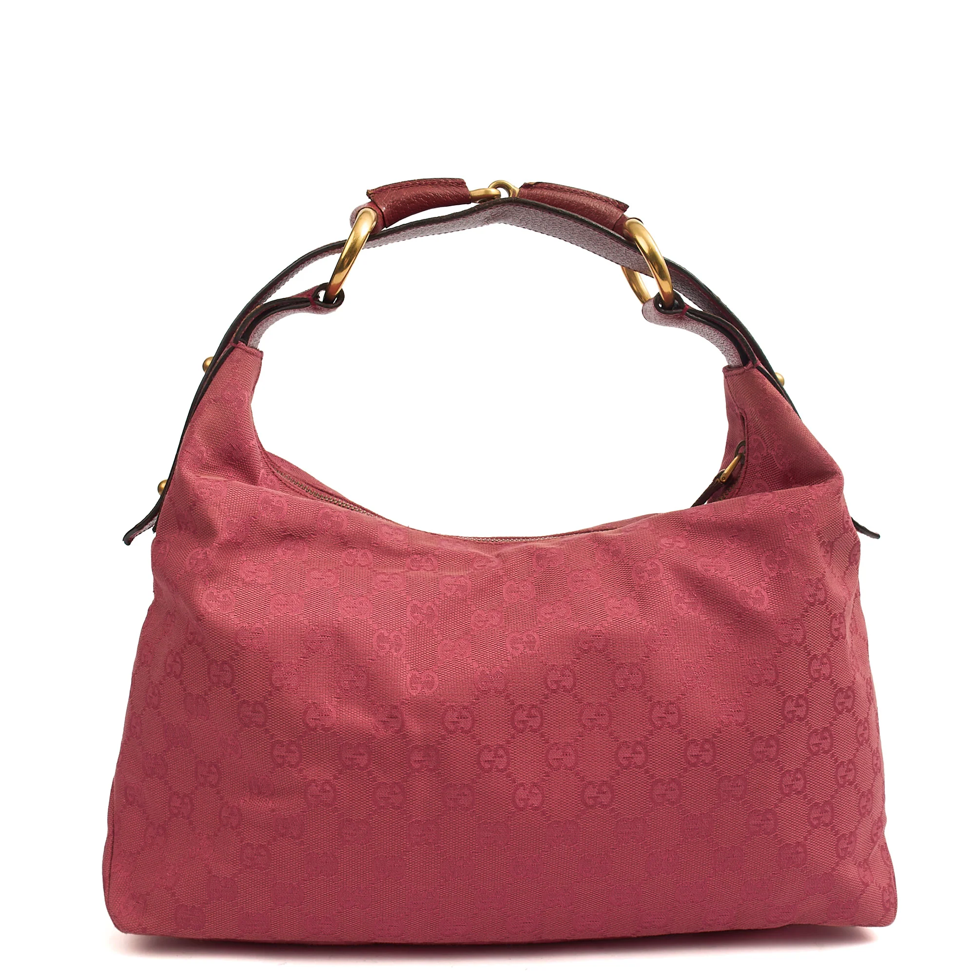 Picture of Gucci Shoulder Bag GG Horsebit Hobo Shoulder in Pink, GG Supreme Canvas