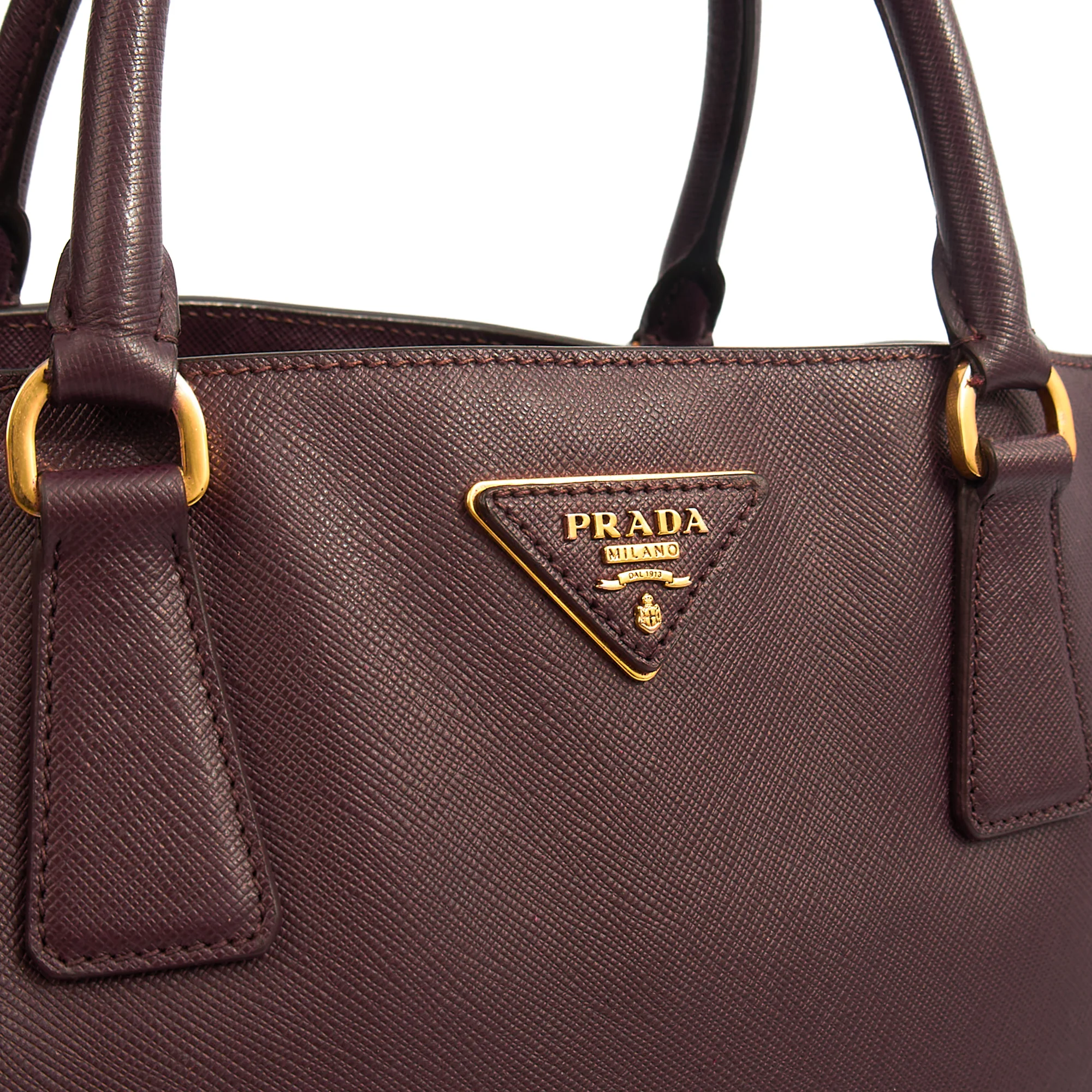 Picture of Prada Tote Galleria - Medium Double Zip Tote in Cognac, Saffiano Leather
