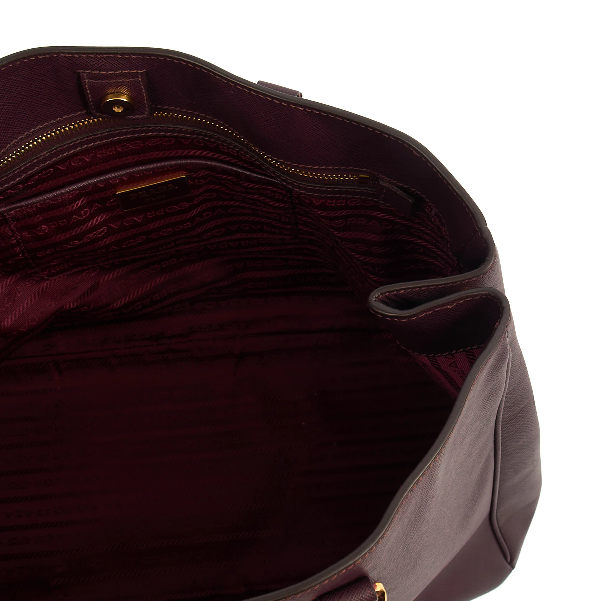 Picture of Prada Tote Galleria - Medium Double Zip Tote in Cognac, Saffiano Leather