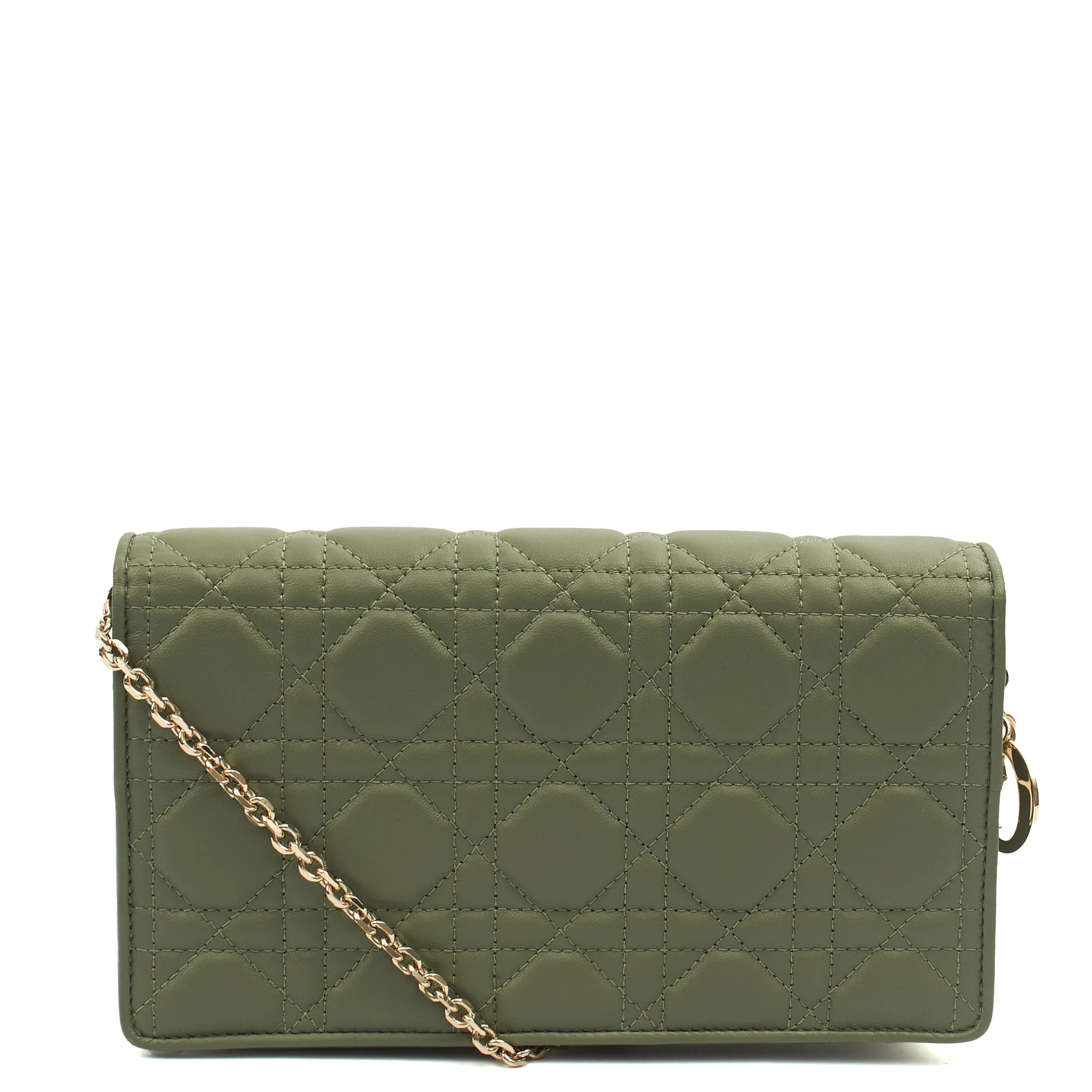 Picture of Christian Dior Cross Body Lady Dior Pouch in Green, Leather
