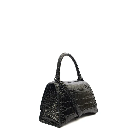 Picture of Balenciaga Top Handle Hourglass Top Handle Small in Black, Exotic Effect Leather