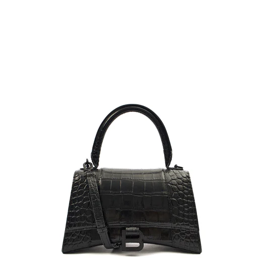Picture of Balenciaga Top Handle Hourglass Top Handle Small in Black, Exotic Effect Leather