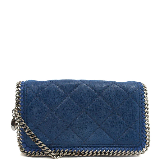 Picture of Stella McCartney Cross Body Falabella Fold-Over Clutch in Blue, Vegan Leather
