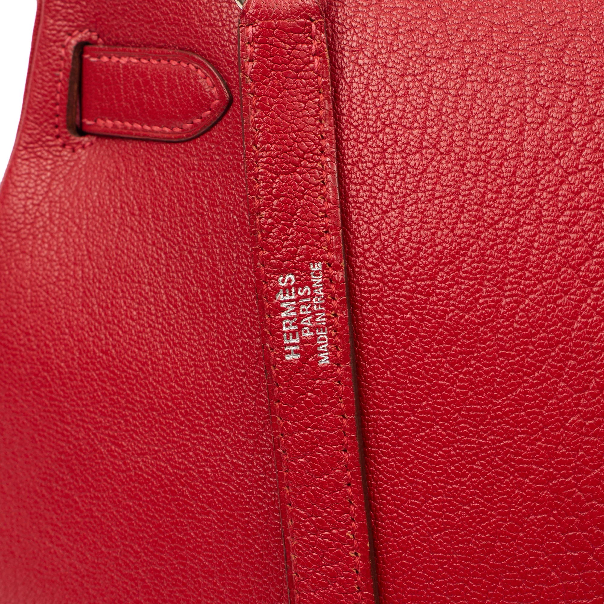 Picture of Hermes Top Handle Kelly 32 in Rouge Casaque, Chevre de Coromandel Leather