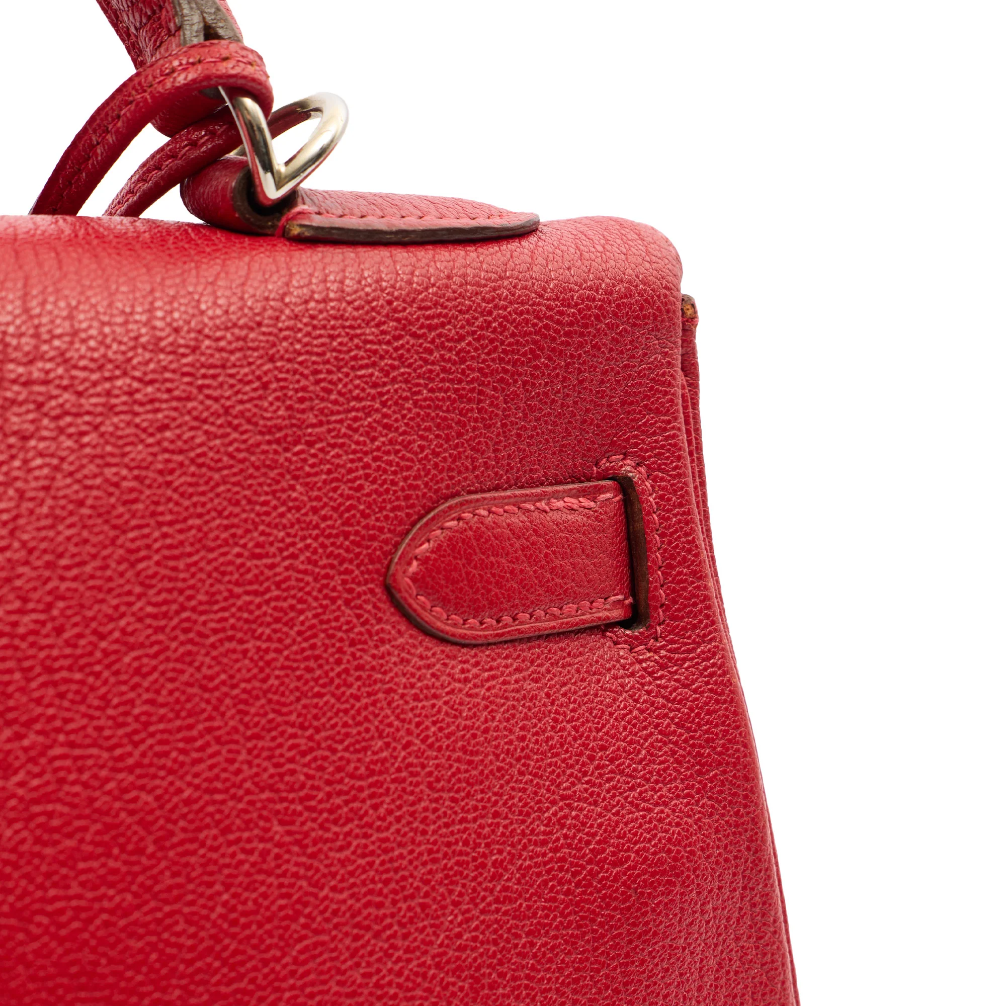 Picture of Hermes Top Handle Kelly 32 in Rouge Casaque, Chevre de Coromandel Leather