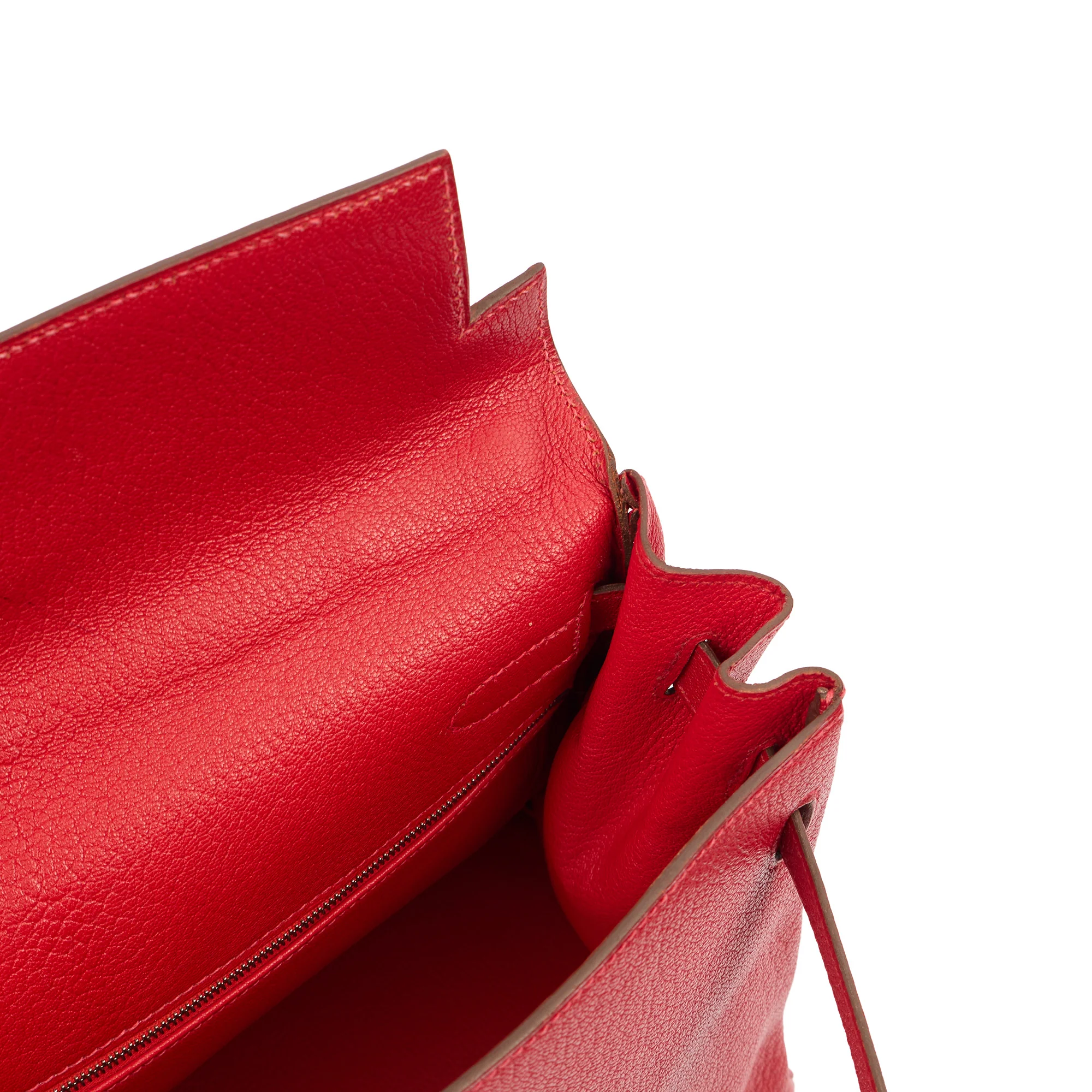 Picture of Hermes Top Handle Kelly 32 in Rouge Casaque, Chevre de Coromandel Leather