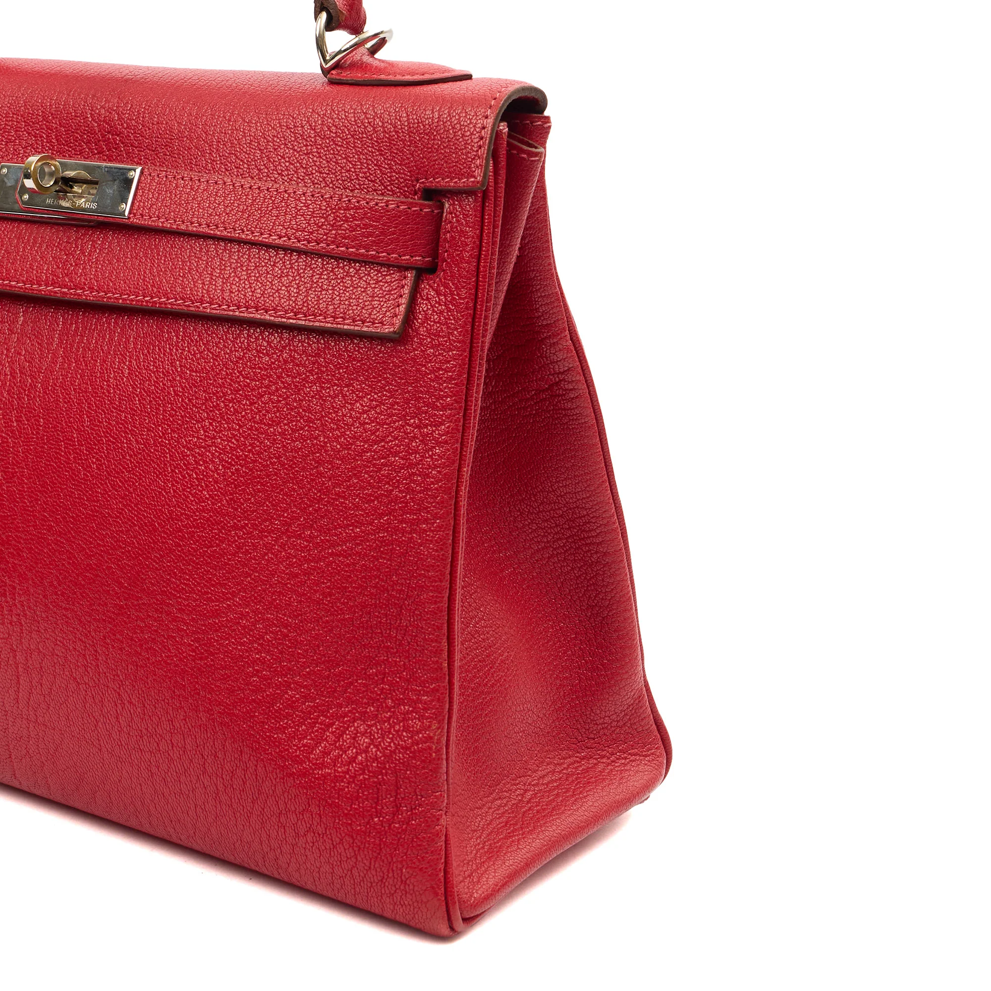 Picture of Hermes Top Handle Kelly 32 in Rouge Casaque, Chevre de Coromandel Leather