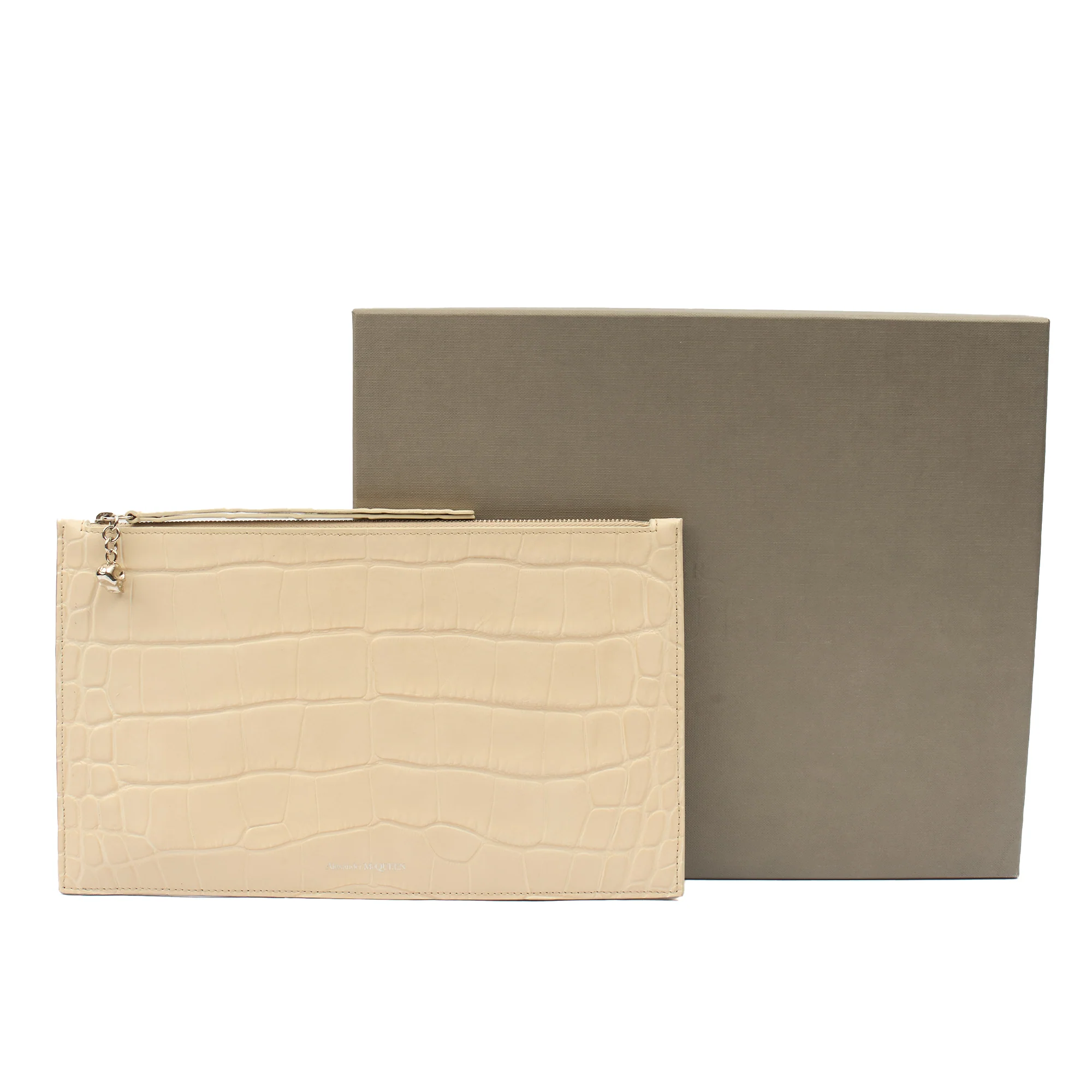 Picture of Alexander McQueen Clutch Clutch  in Neutral, Exotic Effect Leather