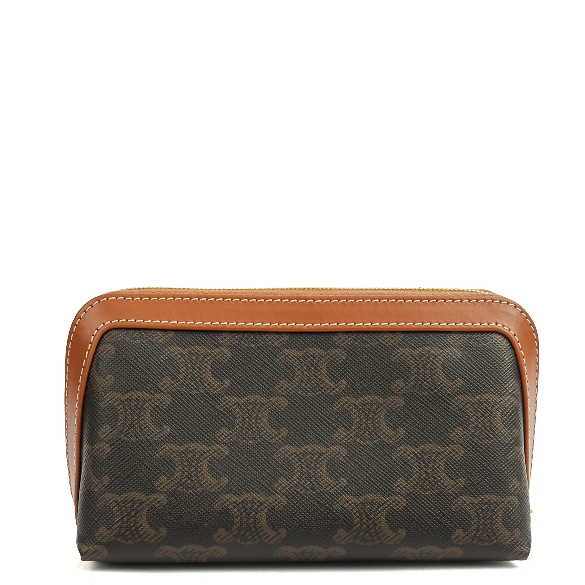 Picture of Celine Cosmetic Bag Zip Pouch in Brown, Box Calfskin
