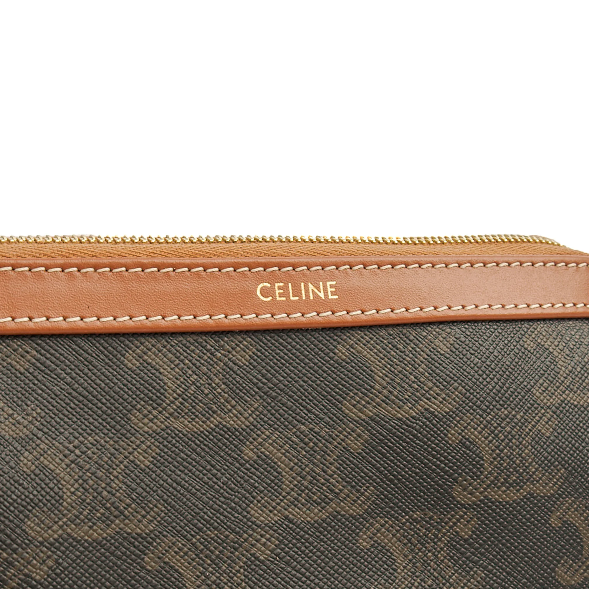 Picture of Celine Cosmetic Bag Zip Pouch in Brown, Box Calfskin