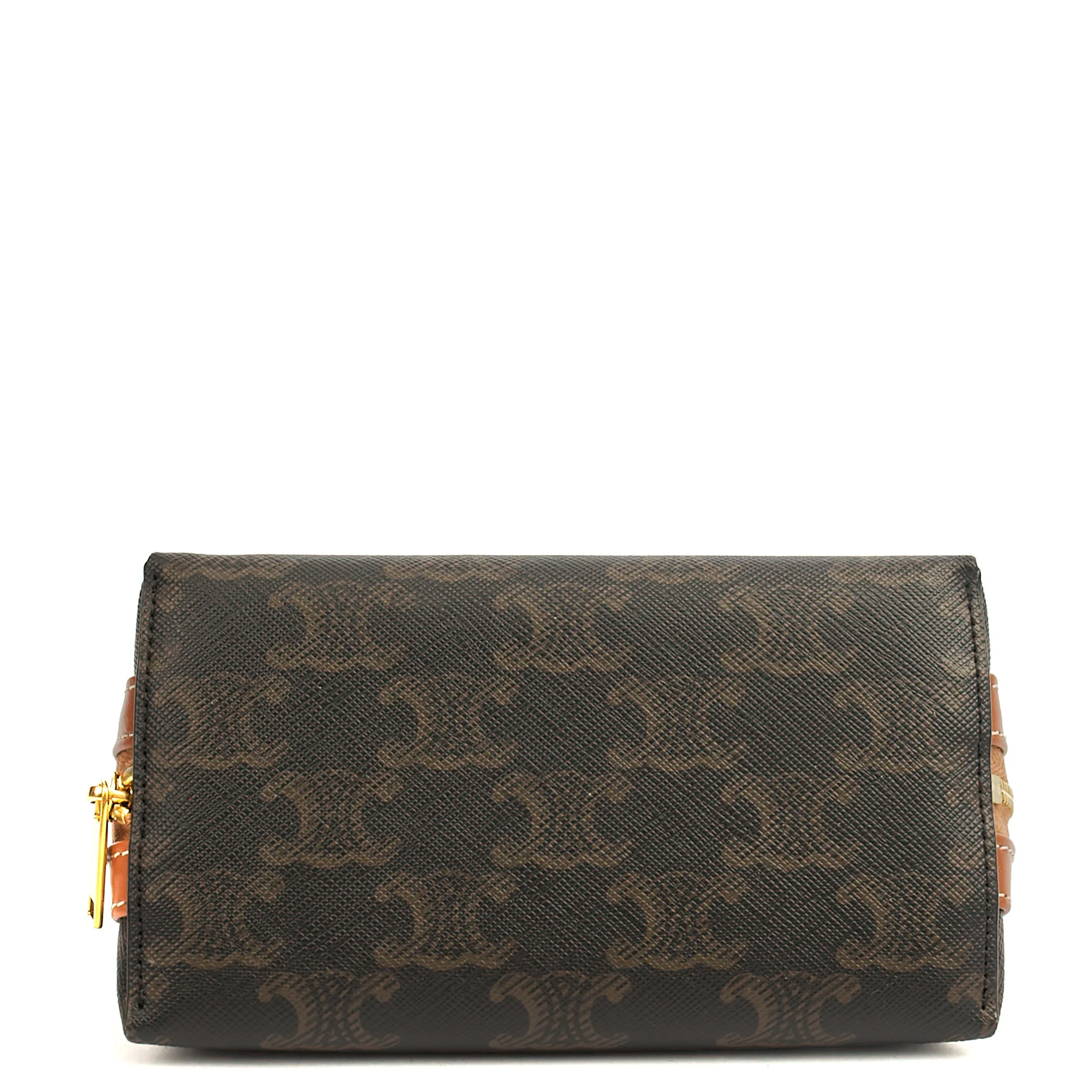 Picture of Celine Cosmetic Bag Zip Pouch in Brown, Box Calfskin