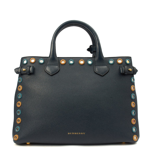 Picture of Burberry Tote Banner - Small in Navy, Leather