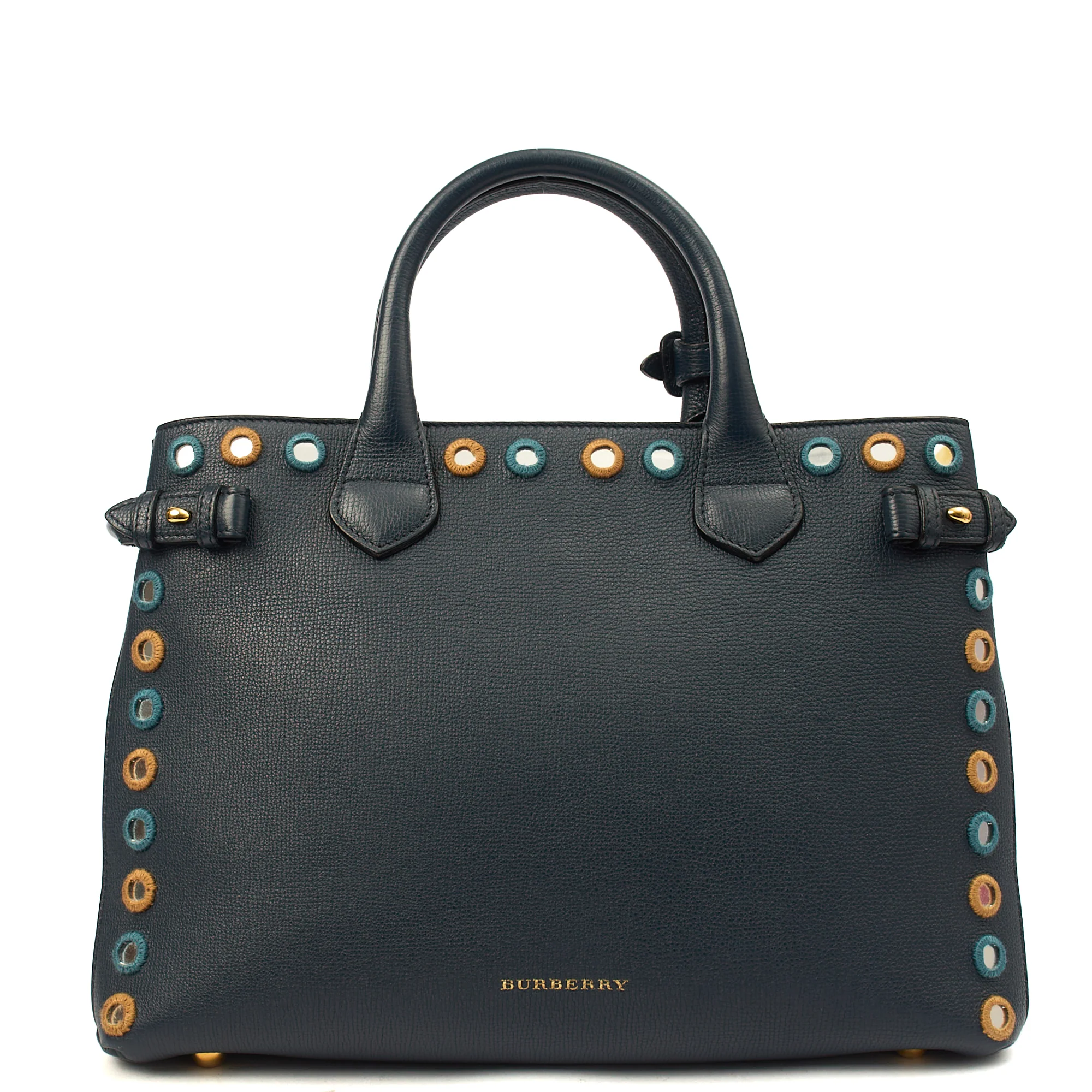 Picture of Burberry Tote Banner - Small in Navy, Leather
