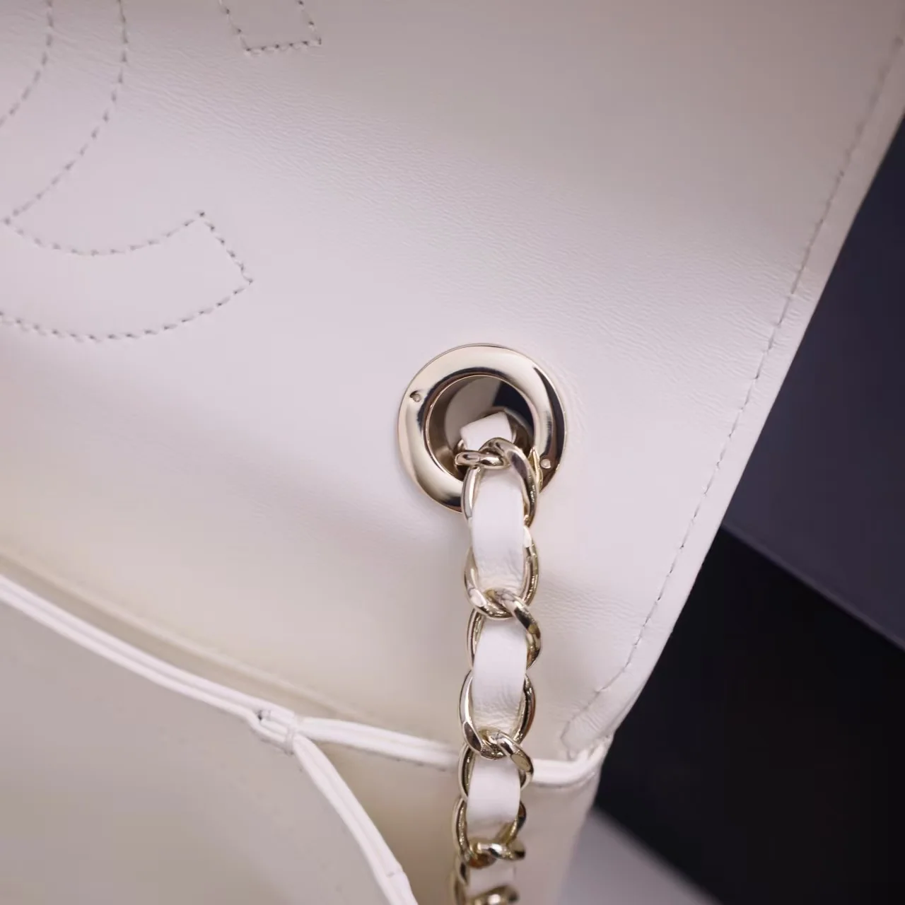 Chanel Trendy Large Bag 25cm in White with Crystals
