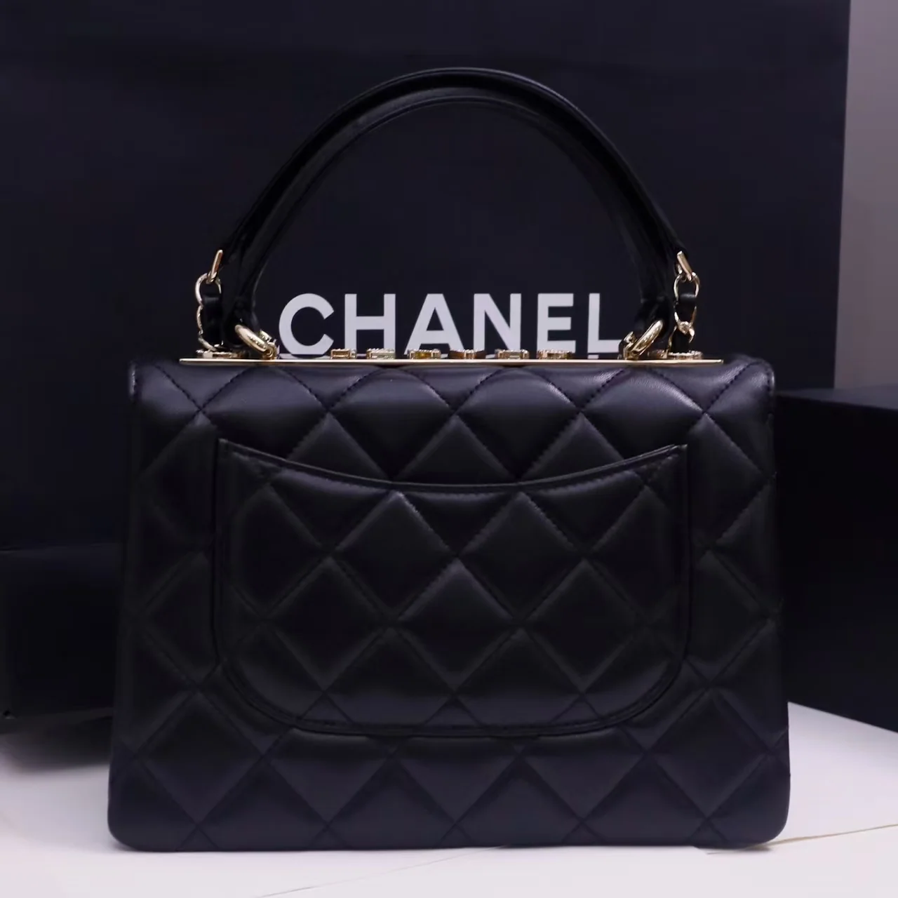 Chanel Trendy flap bag in black with crystals