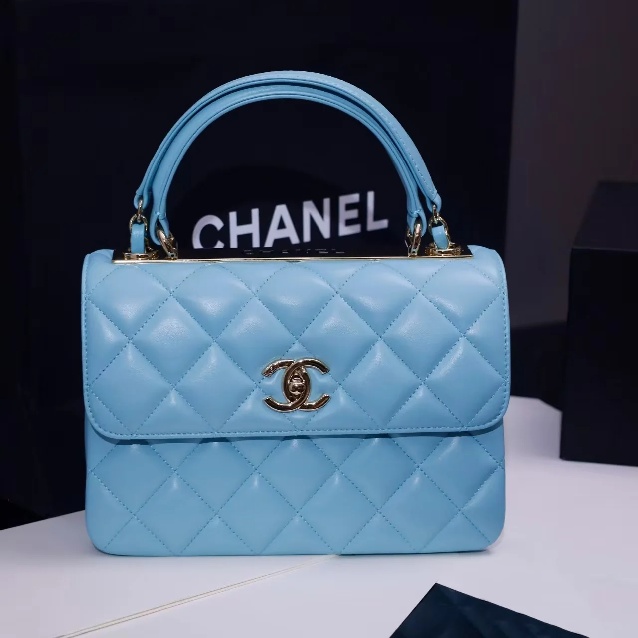 Chanel Trendy Large Bag 25cm in Light Blue