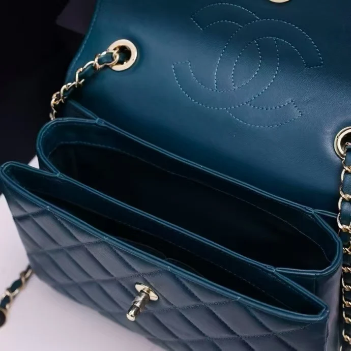 Chanel Trendy Large Bag 25cm in Dark Green with Crystals