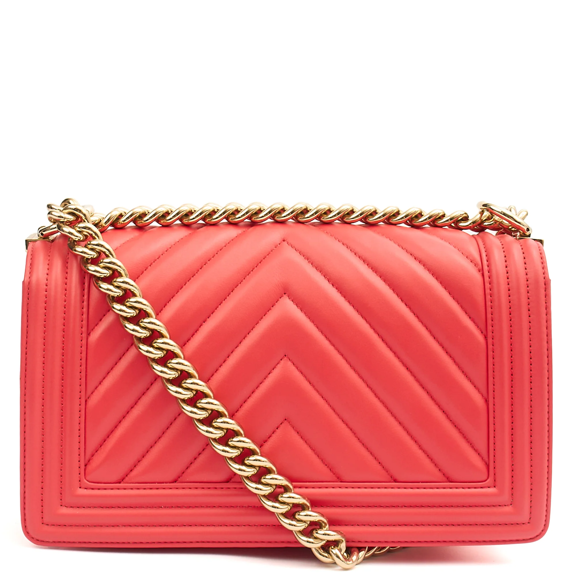 Picture of Chanel Shoulder Bag Boy - Medium in Pink, Calfskin Leather