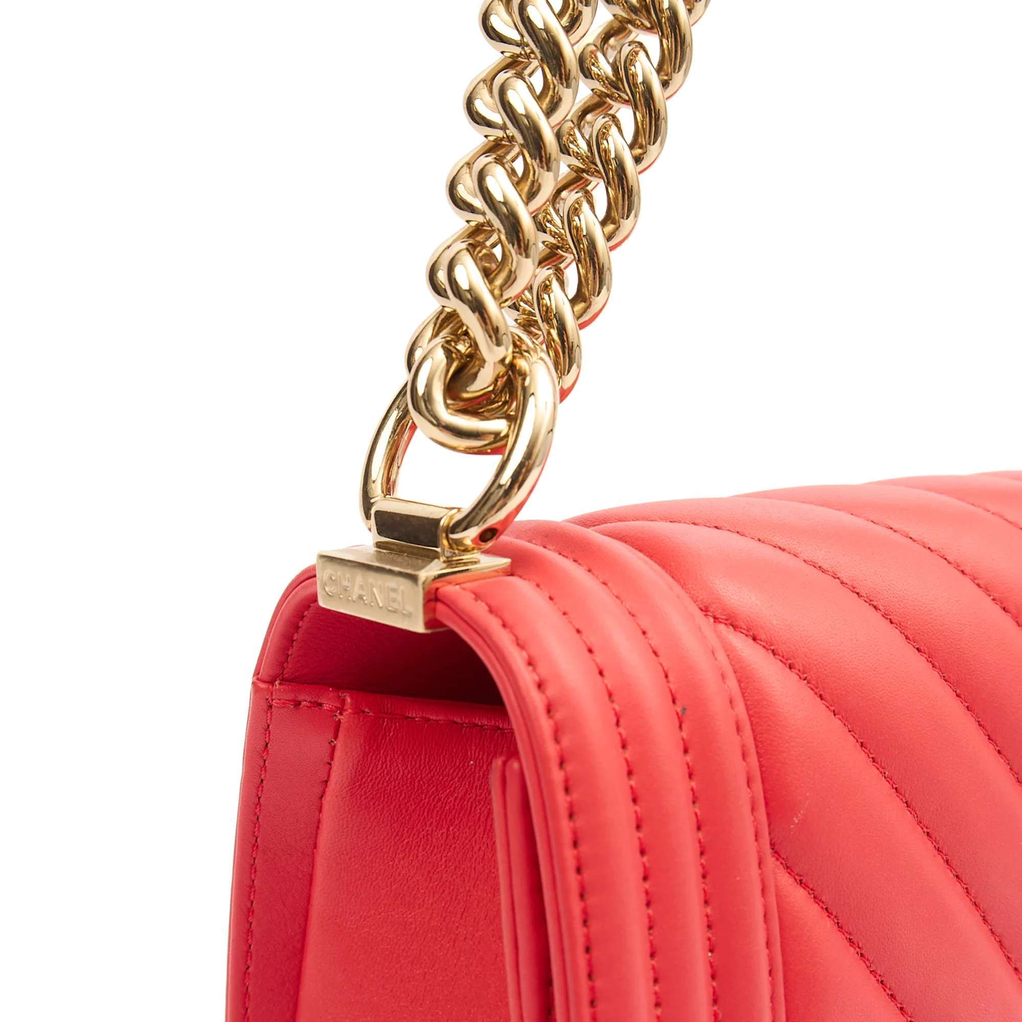 Picture of Chanel Shoulder Bag Boy - Medium in Pink, Calfskin Leather