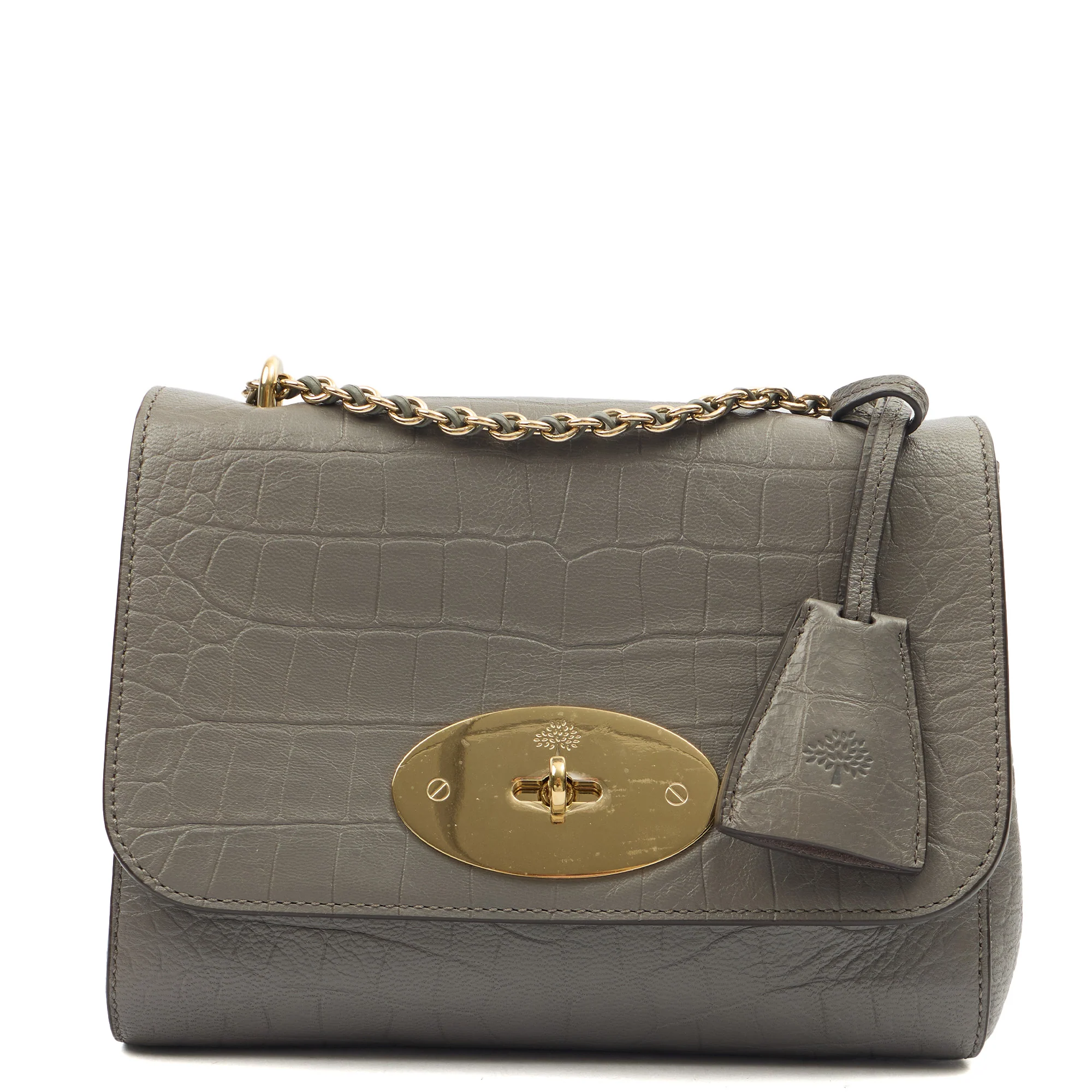 Picture of Mulberry Top Handle Lily - Medium in Grey, Calfskin Leather