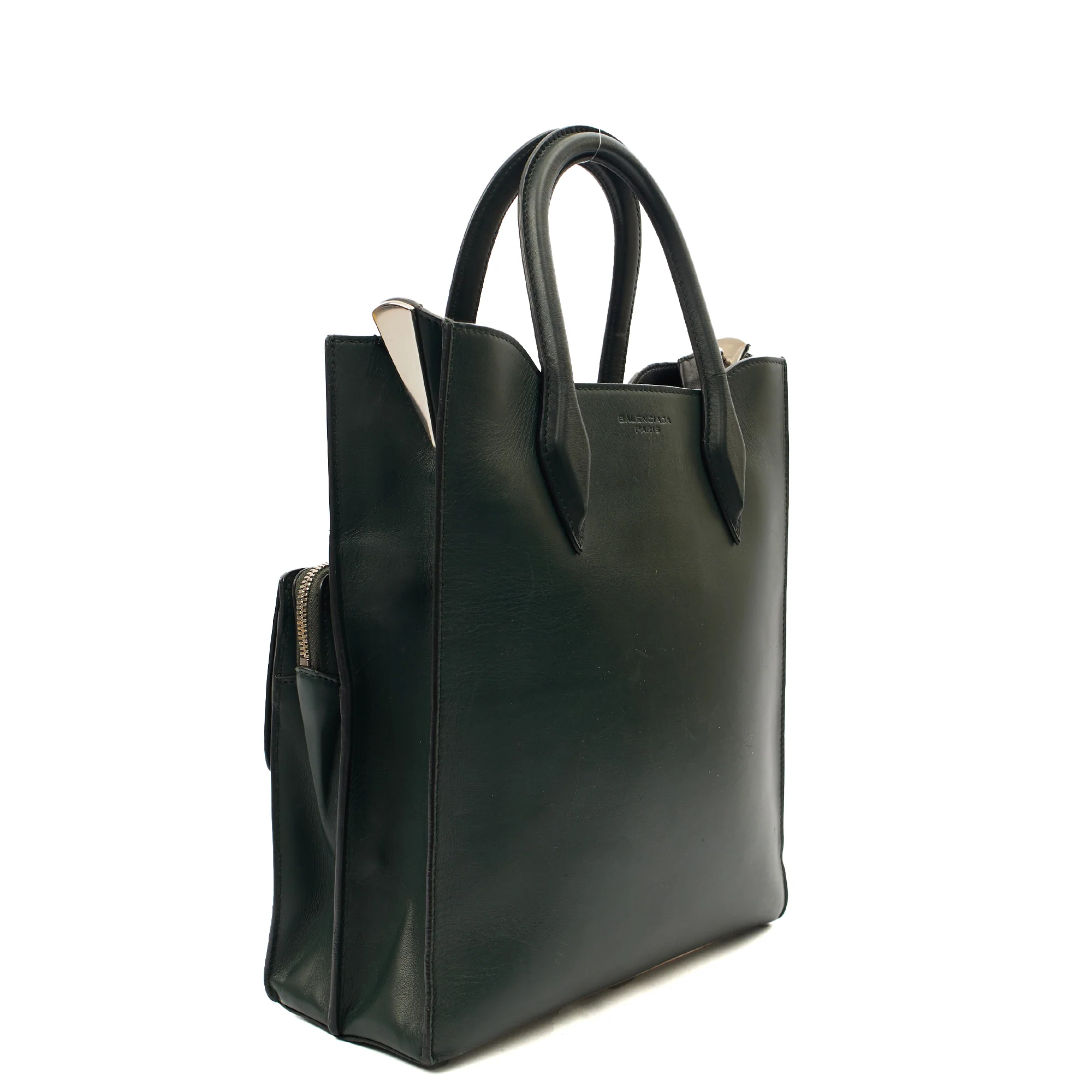 Picture of Balenciaga Tote Maillon Tote in Green, Leather