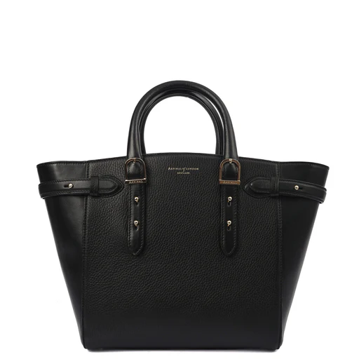 Picture of Aspinal of London Tote Marylebone Small in Black, Leather